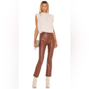 MOTHER The Insider Ankle in Faux Show Tortoise Shell Sz 28 Faux Leather Brown